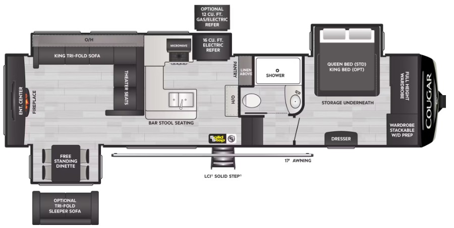 2023 KEYSTONE COUGAR 320RDS, , floor-plans-day image number 0